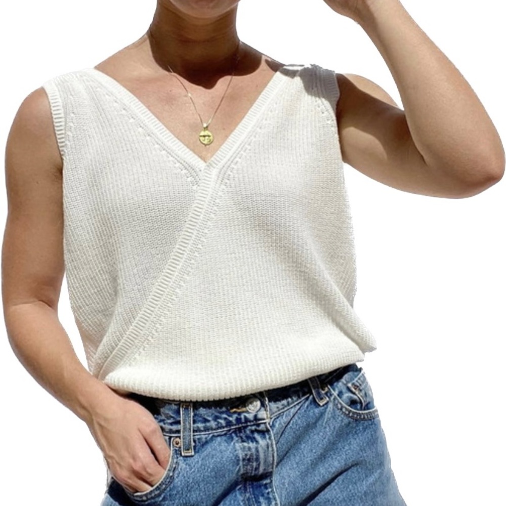 Gentle Fawn - White Knit Wrap Tank Top